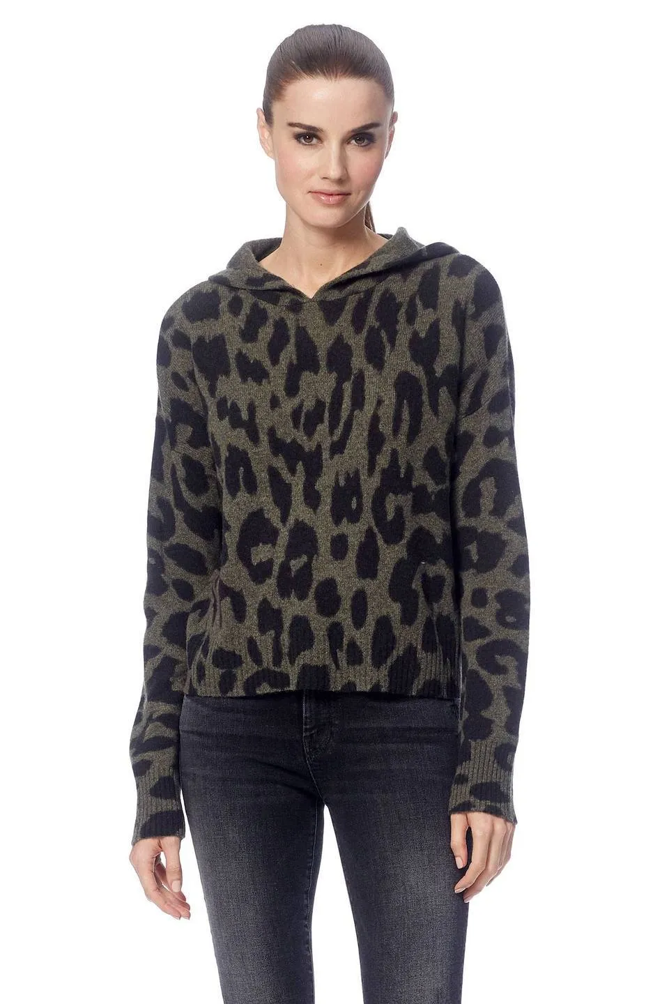 360 Cashmere - Carson Cashmere Sweater in Olive/Black