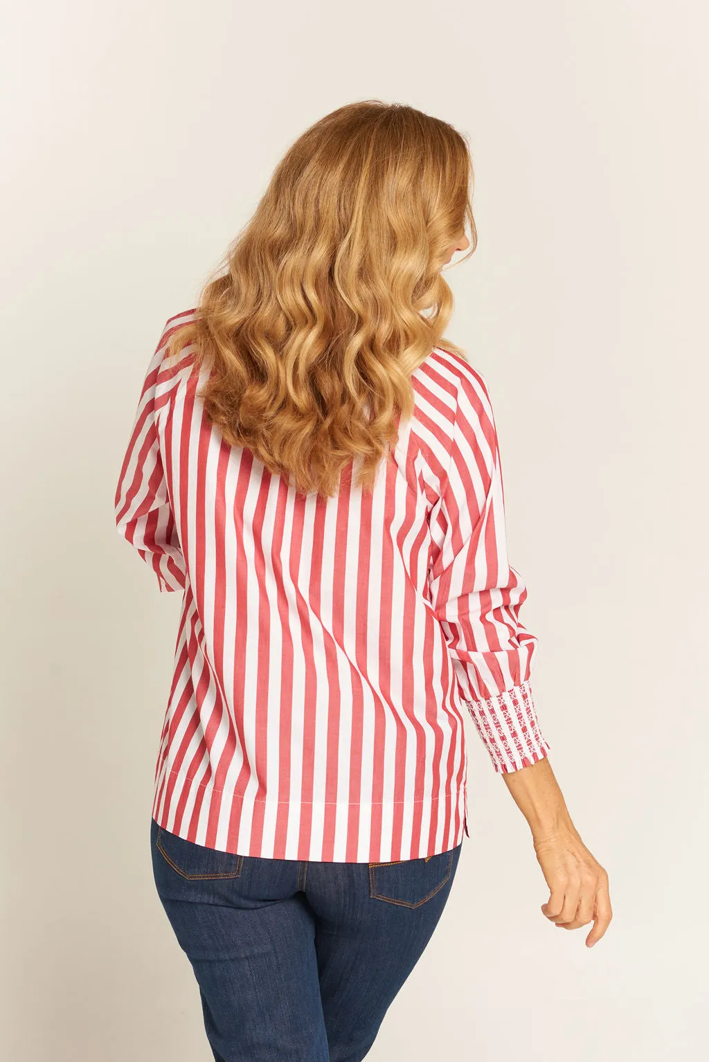 Alissa Blouse Red / White