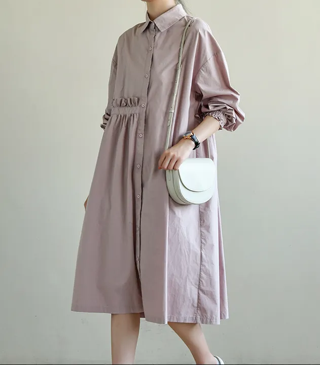 Autumn Loose Casual  Long Sleeve Women Dresses TRCP2008273