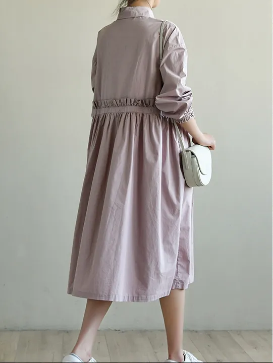 Autumn Loose Casual  Long Sleeve Women Dresses TRCP2008273