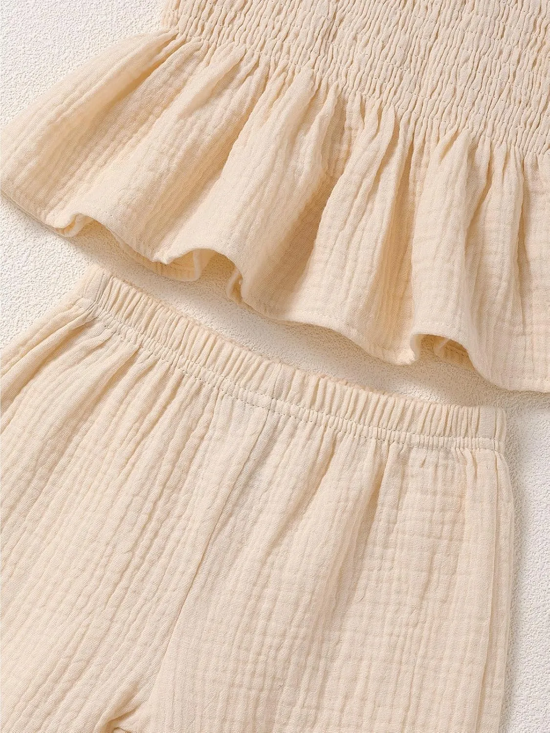 Baby Toddler Infant Girls Clothes Solid Color Sleeveless Camisole Linen Pants Set Baby Summer Outfits