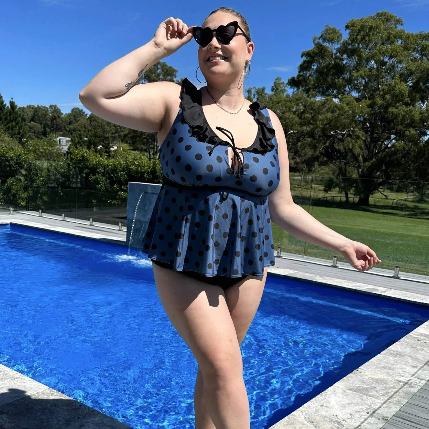 Beam Me Up Tankini Oberteil - Polka