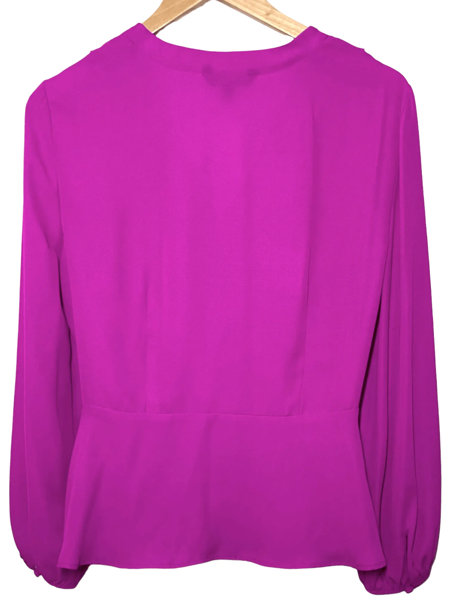 Bright Winter Royal Fuchsia Ruffle Wrap Blouse
