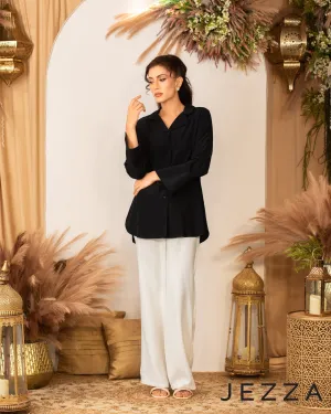 Button-Down Cotton Lapel Top 62112