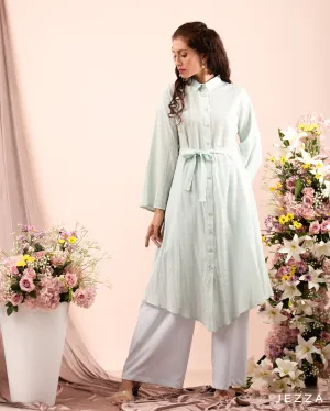 Checkered Midi Top with Lantern Sleeves 59122