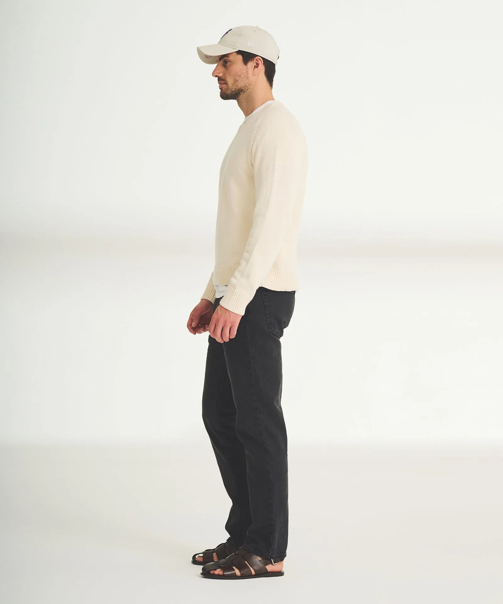 Cotton Relaxed V-Neck Sweater