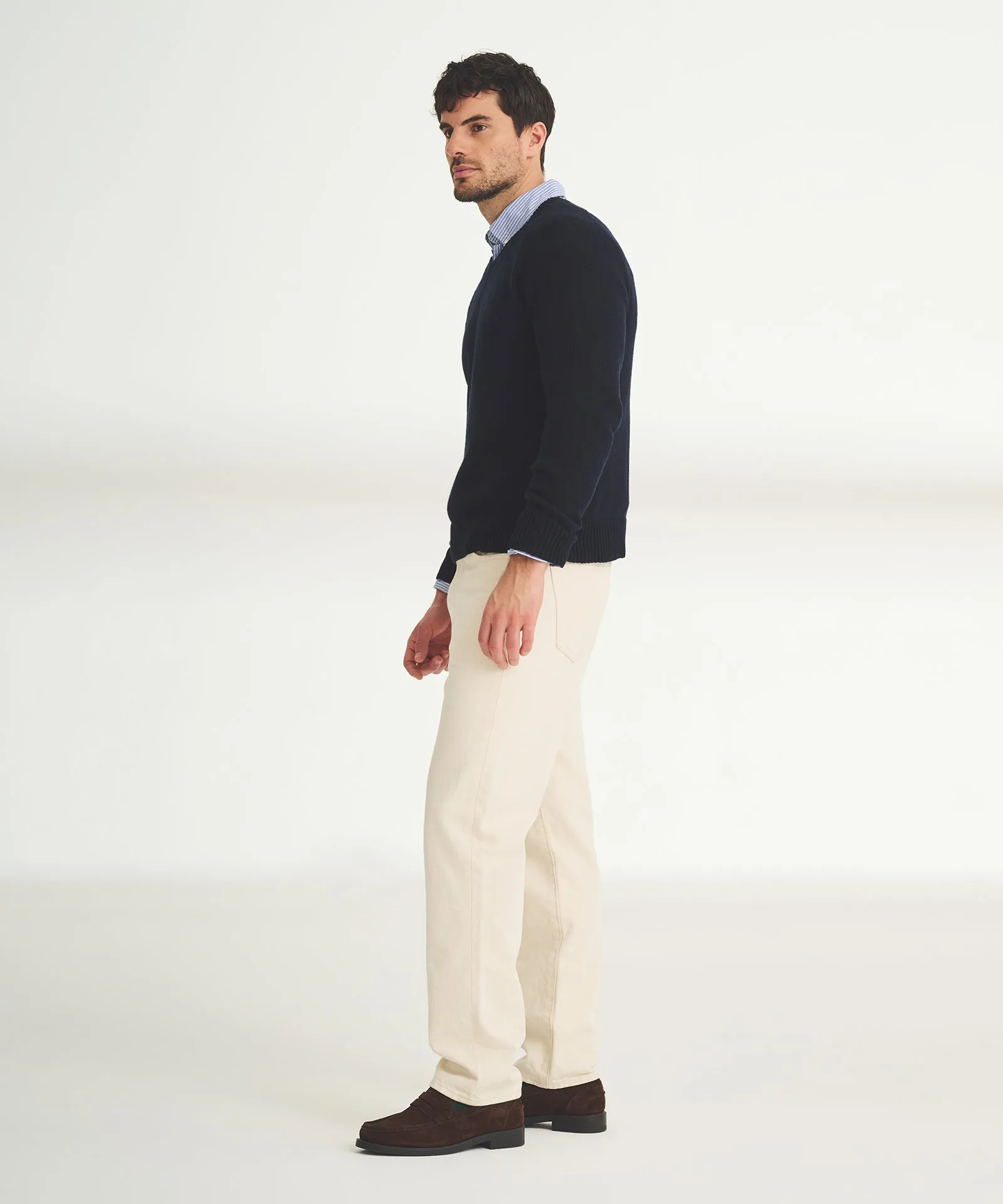 Cotton Relaxed V-Neck Sweater