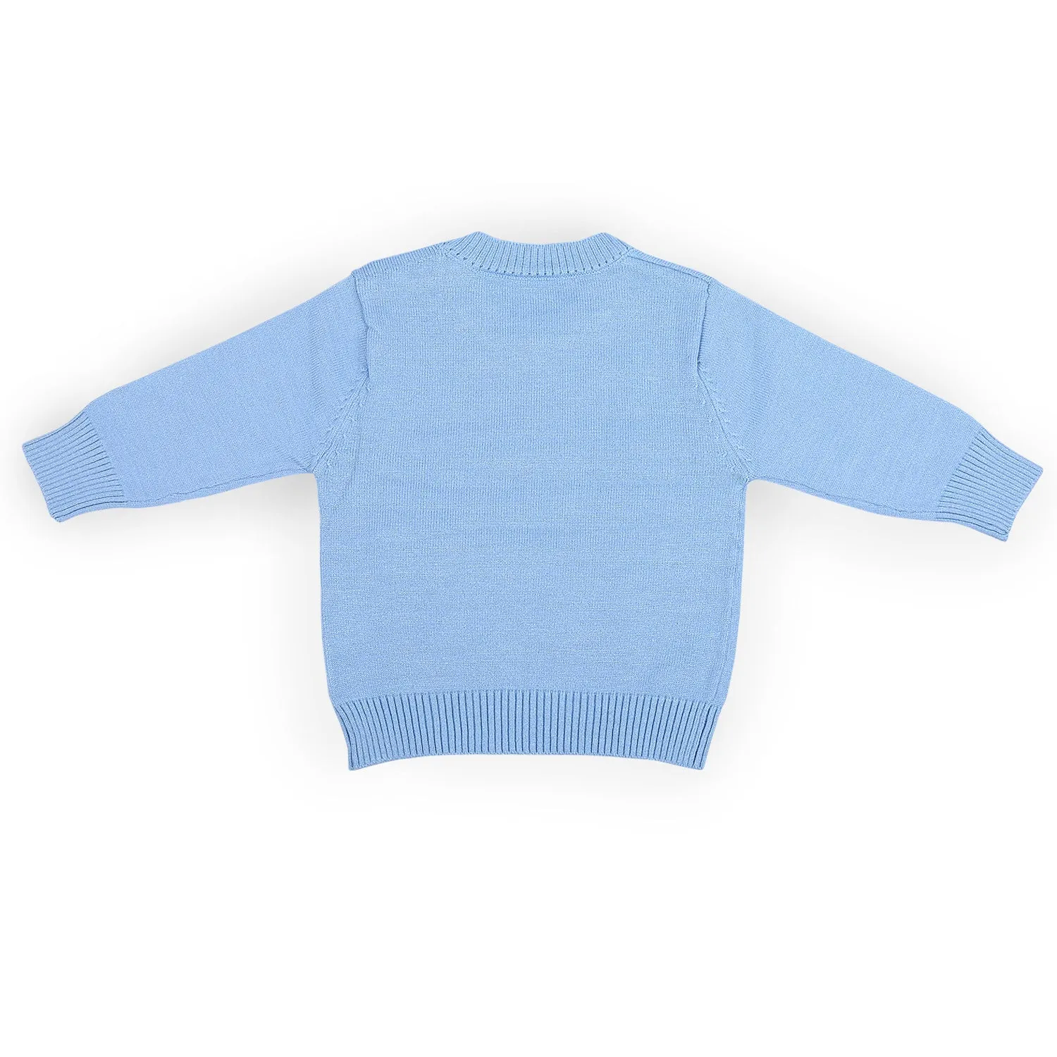 Elephant With 3D Ear Premium Full Sleeves Knitted Sweater - Blue