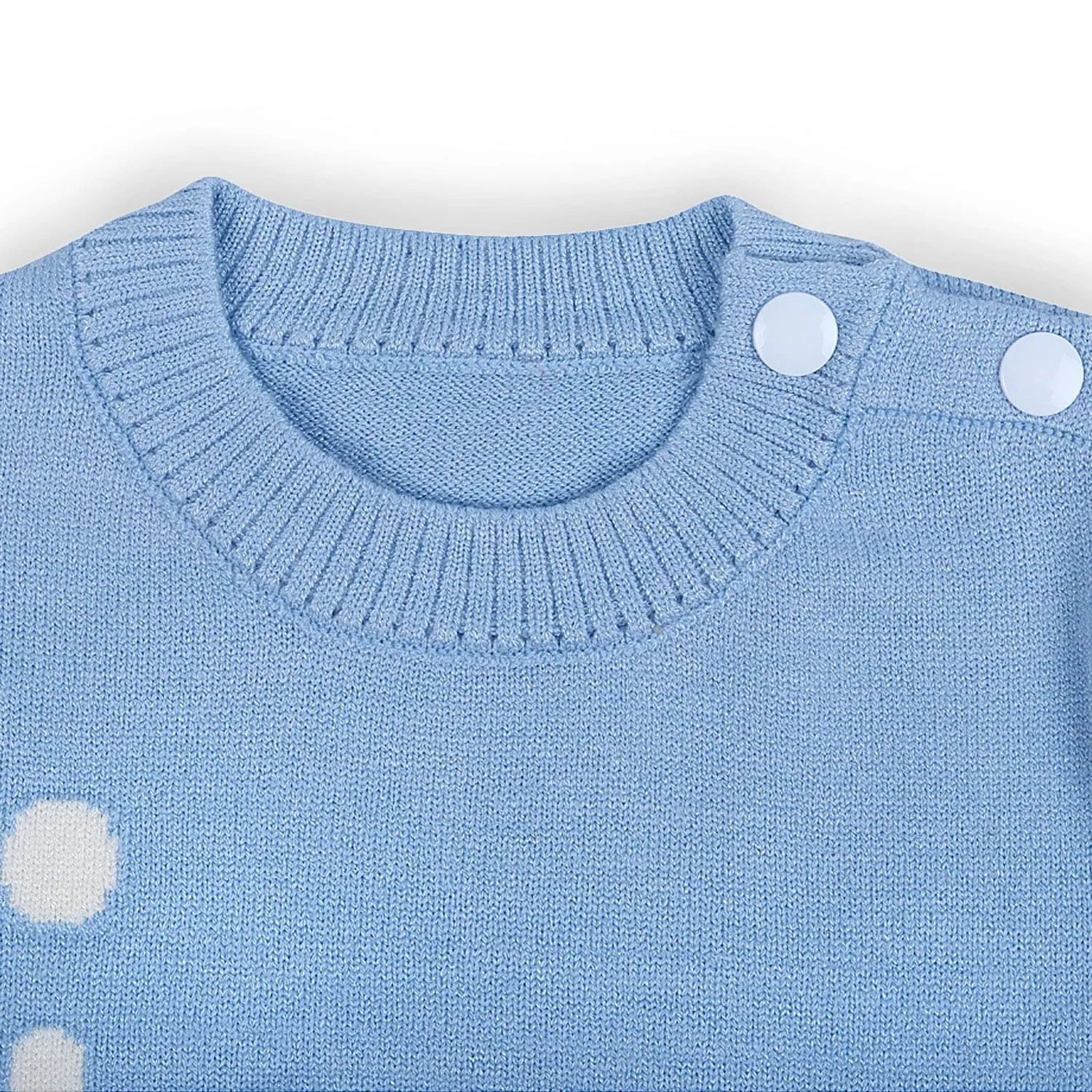 Elephant With 3D Ear Premium Full Sleeves Knitted Sweater - Blue