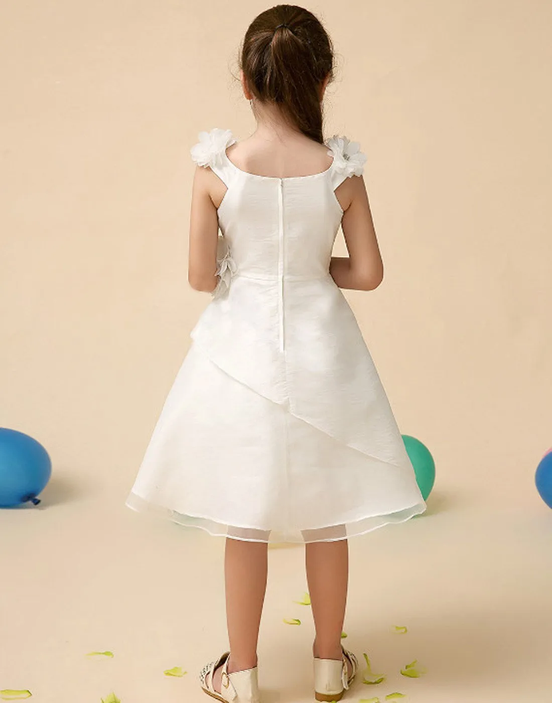 Fairy White Floral Tulle Dress - White