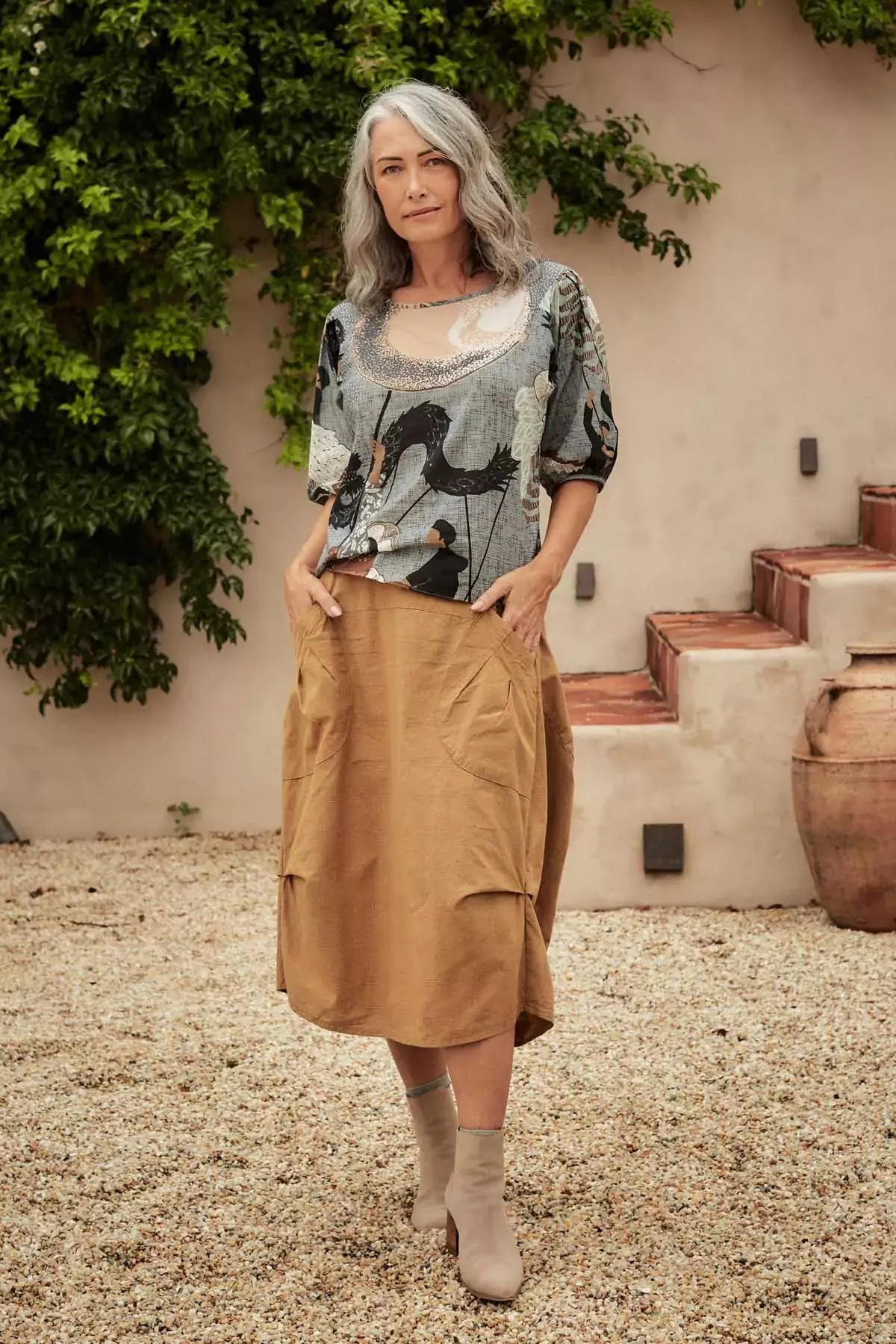 Festival Blouse Caramel in Cotton