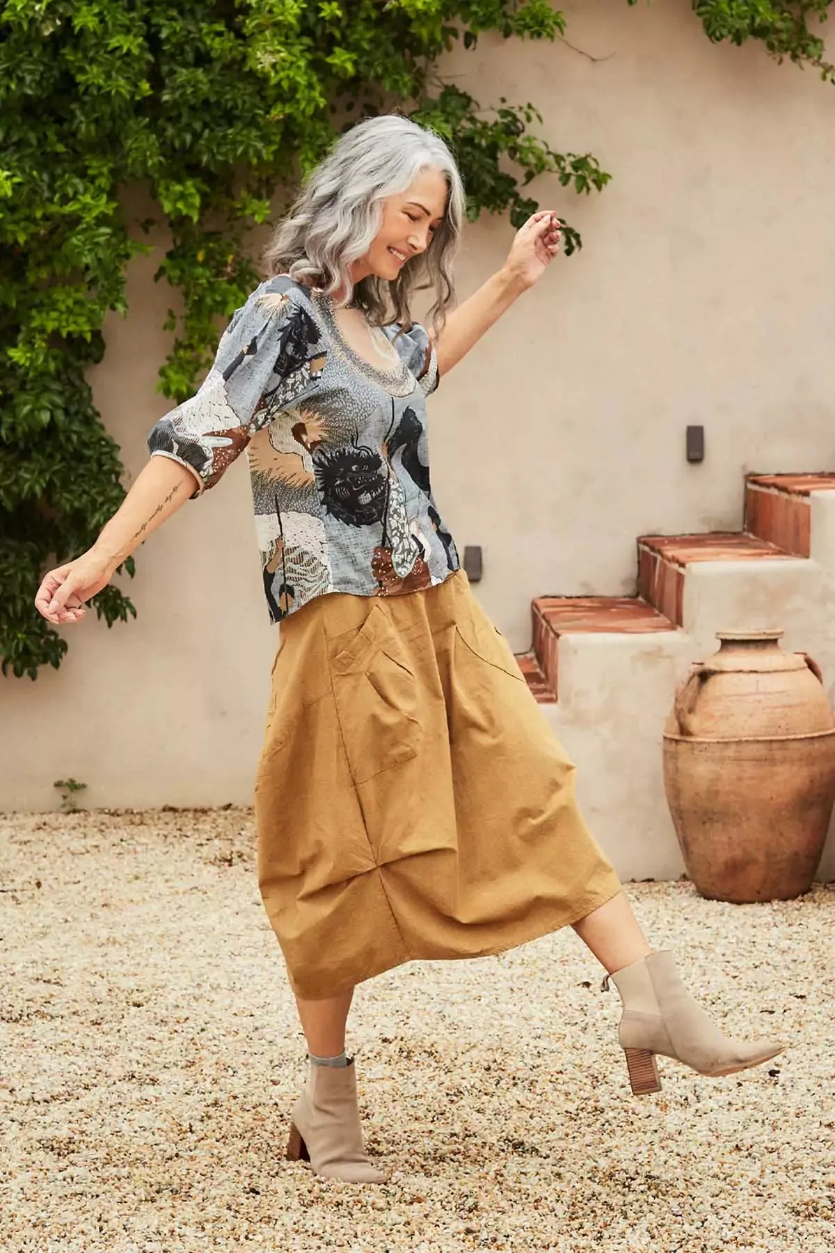Festival Blouse Caramel in Cotton