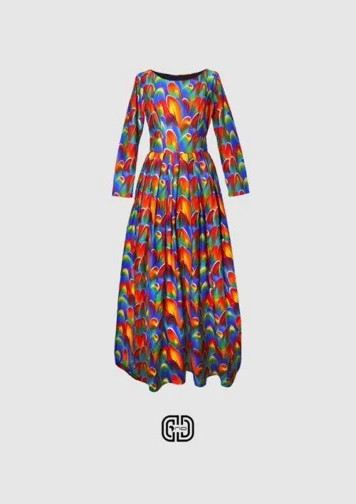 Floral Long Sleeved Maxi Dress
