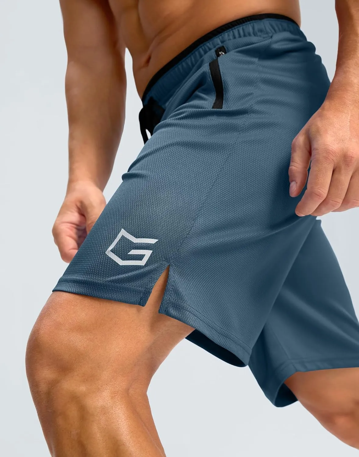 G Gradual Men's Gym Shorts wtih Zipper Pocket 9" Athletic Basketball Mesh Shorts for Men Workout Quick Dry Lightiweight