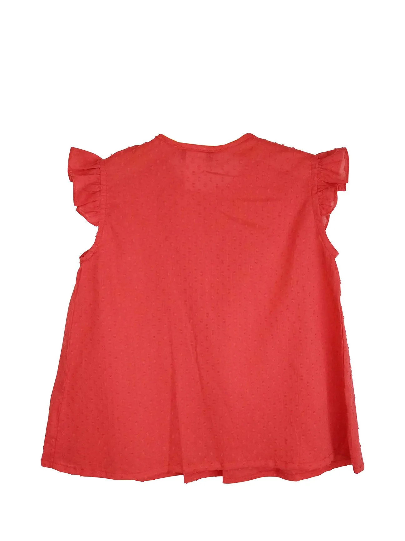 Girl's Red Pleated Plumetti Blouse