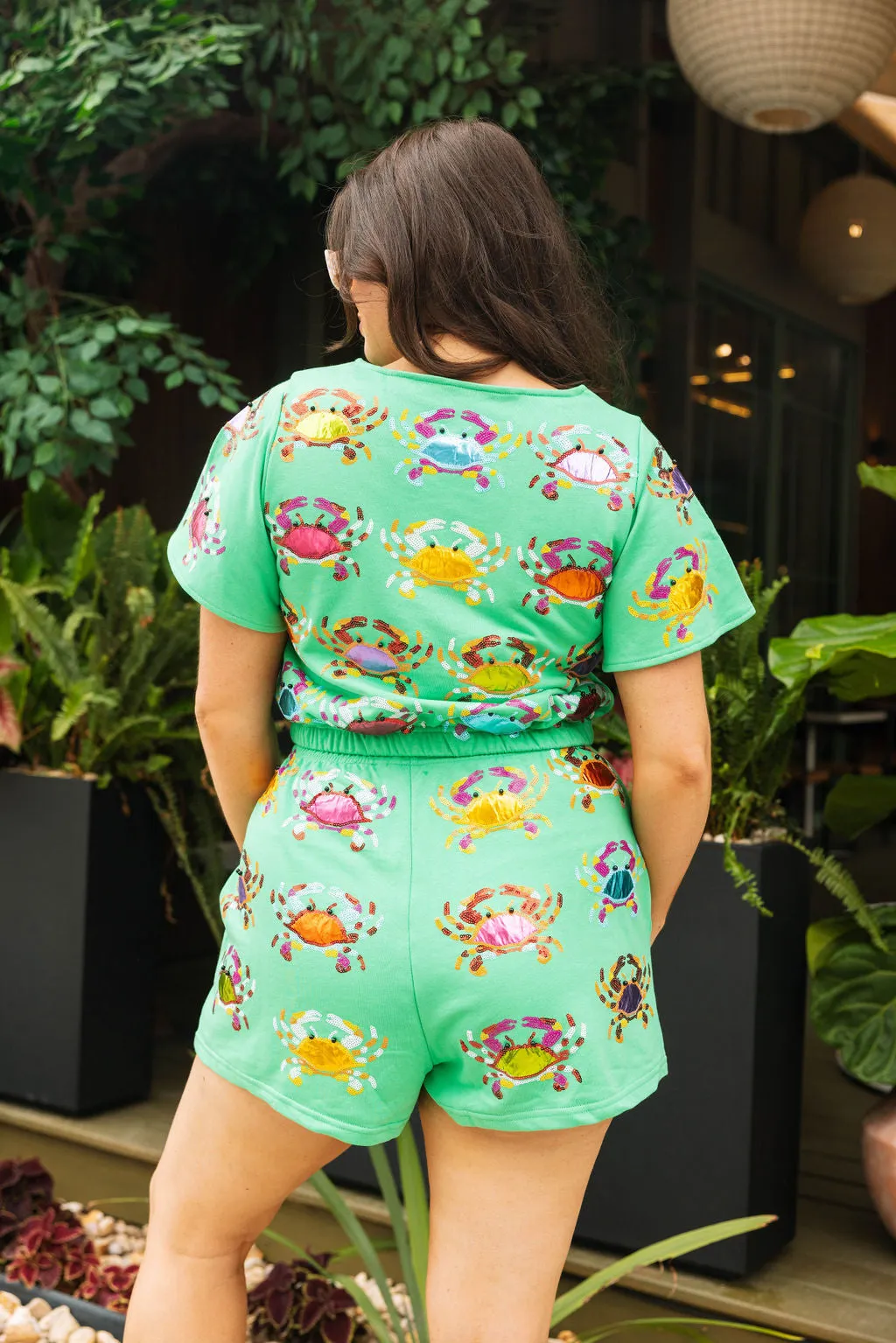 Green Multi Crab Short