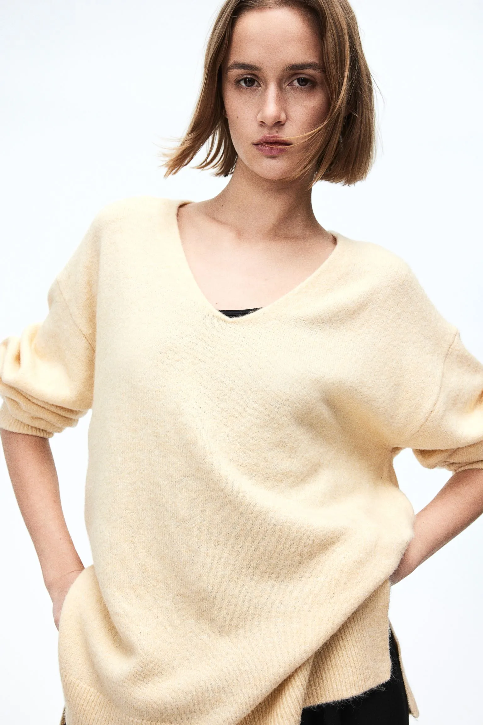 H&M Oversized Sweater, light yellow