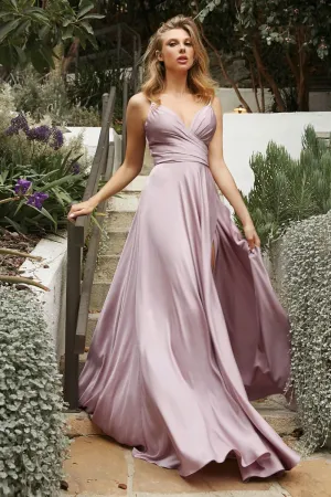 Hannah Satin Maxi Gown (Mauve)