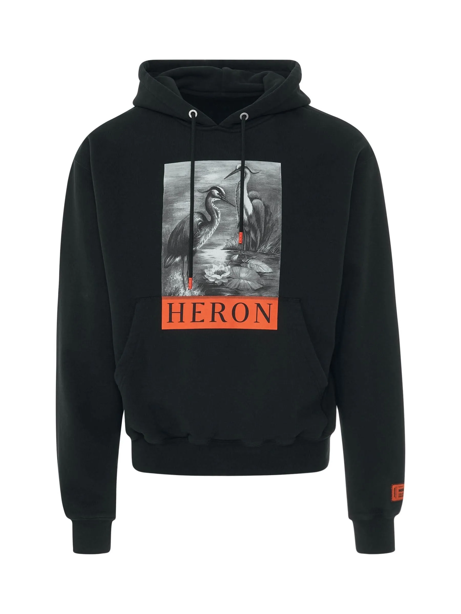 Heron BW Hoodie in Black
