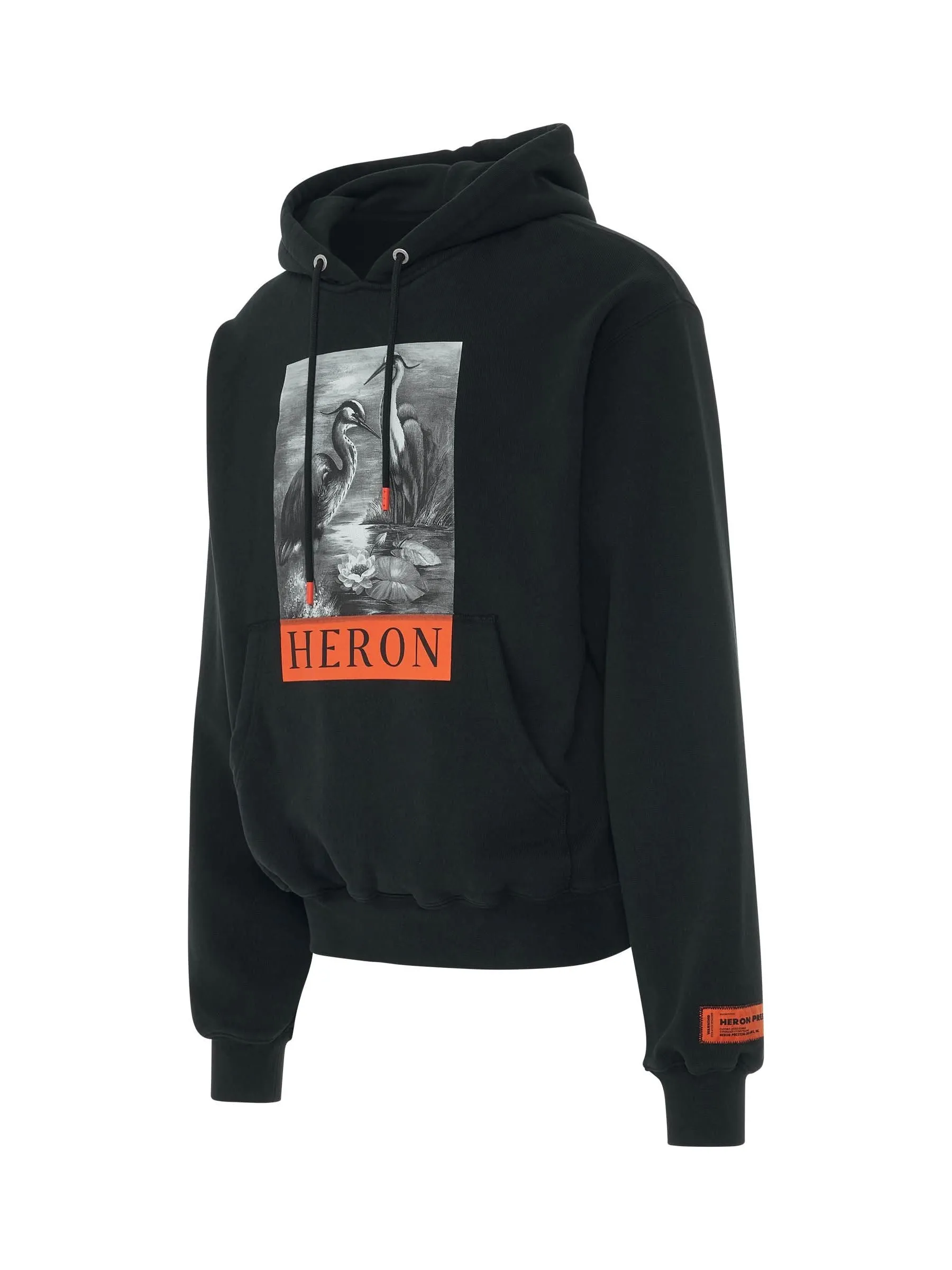 Heron BW Hoodie in Black