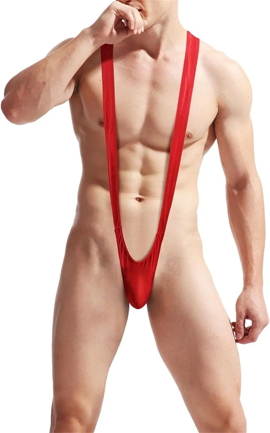 JEKE-DG Men's Eritic Jock Straps Bikini Thong Sexy Hollow Out T-Back Briefs Leather Wetlook Clubwear Bodysuit