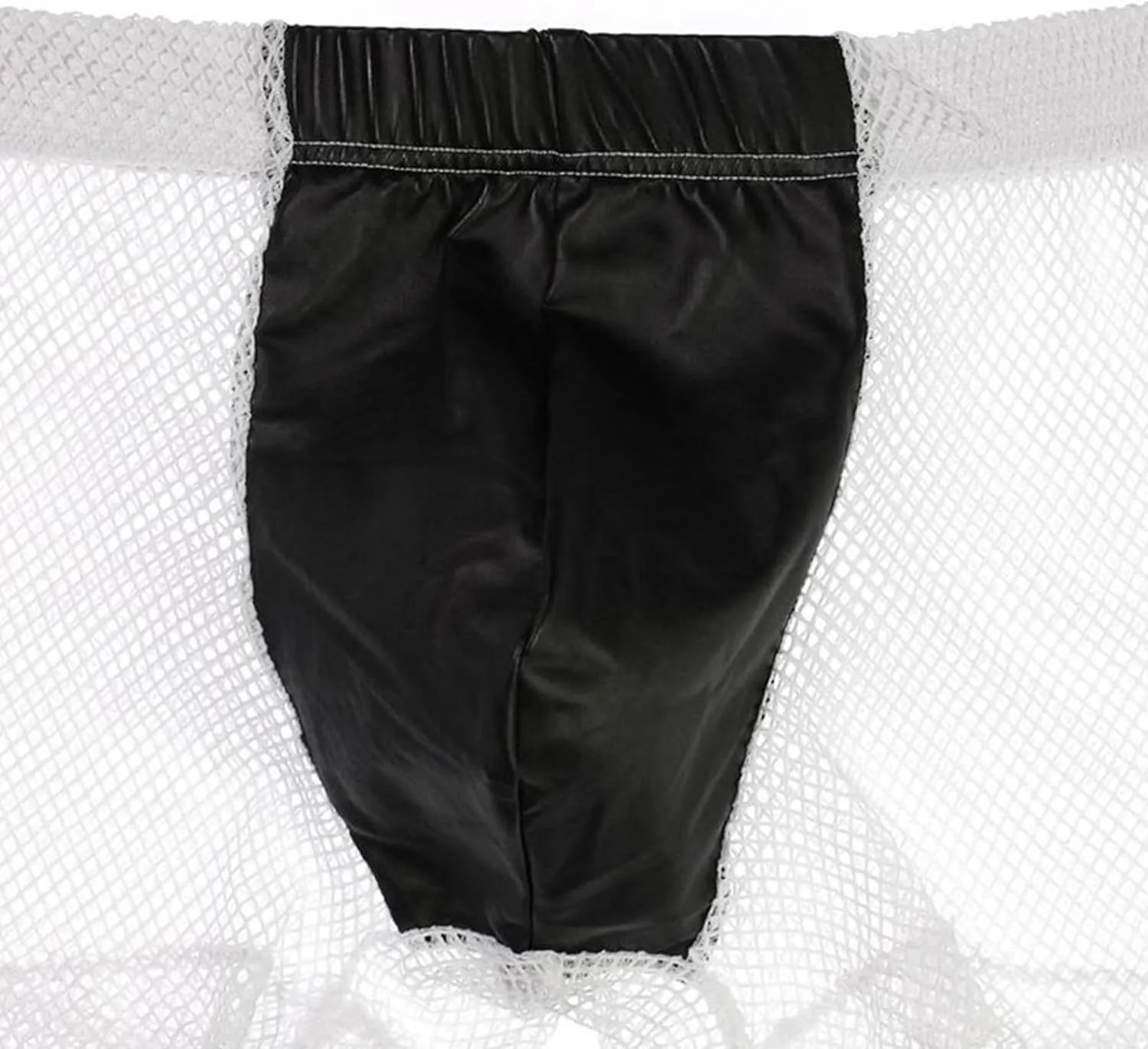 JEKE-DG Men's Faux Leather Low Rise Boxer Briefs See Through Sexy Shorts Pants Breathable Erotic Clubwear Underwear