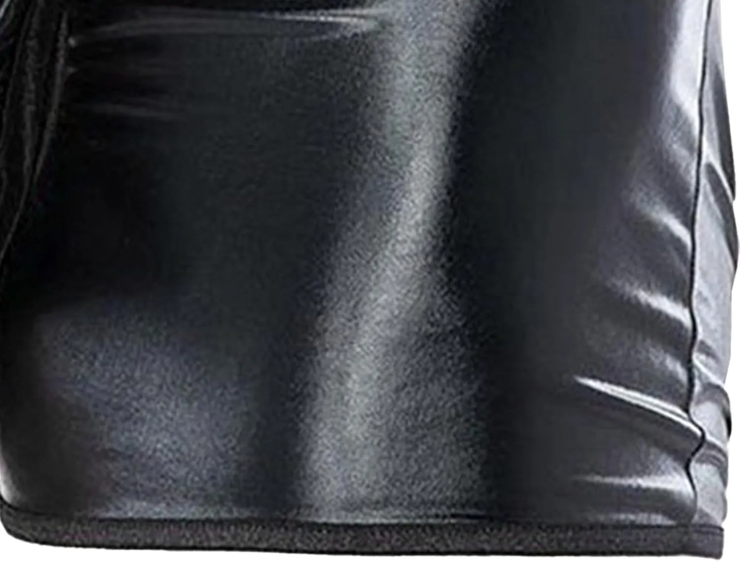 JEKE-DG Men's Hollow Out Sexy Wetlook Shorts Leather Removable Pouch Boxer Briefs Slim Low Waist Clubwear Boyshorts