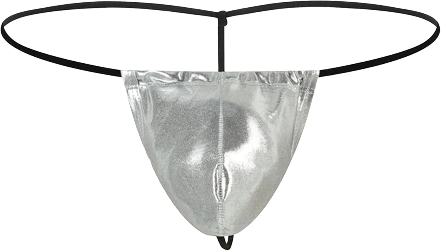 JEKE-DG Men's Leather Jockstrap T-Back Thongs Low Rise Funny Sexy Briefs Hollow Out Bulge Pouch Underwear