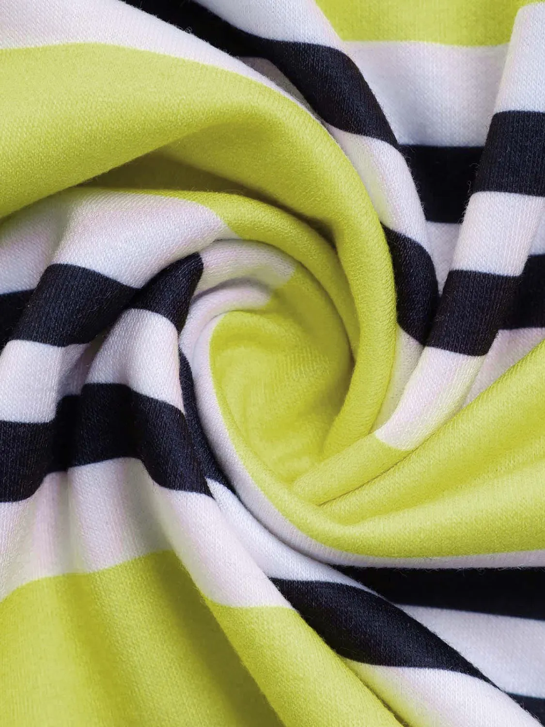 kesley Flower & Striped Print Round Neck Sweatshirt