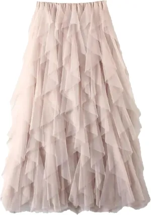 Korean Style Fashion Long Skirt Spring A Line Skirt Vintage High Waist Midi Maxi Skirt
