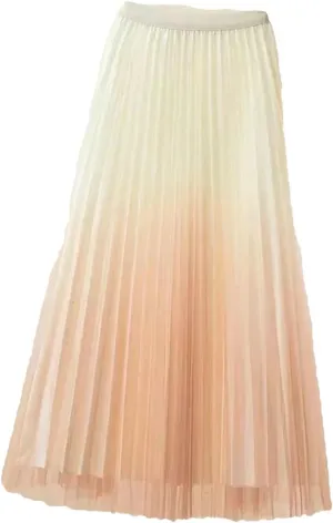Lady Skirts High Waist Women Pleated Skirts Spring Summer Female Mesh Midi Patchwork Skirt