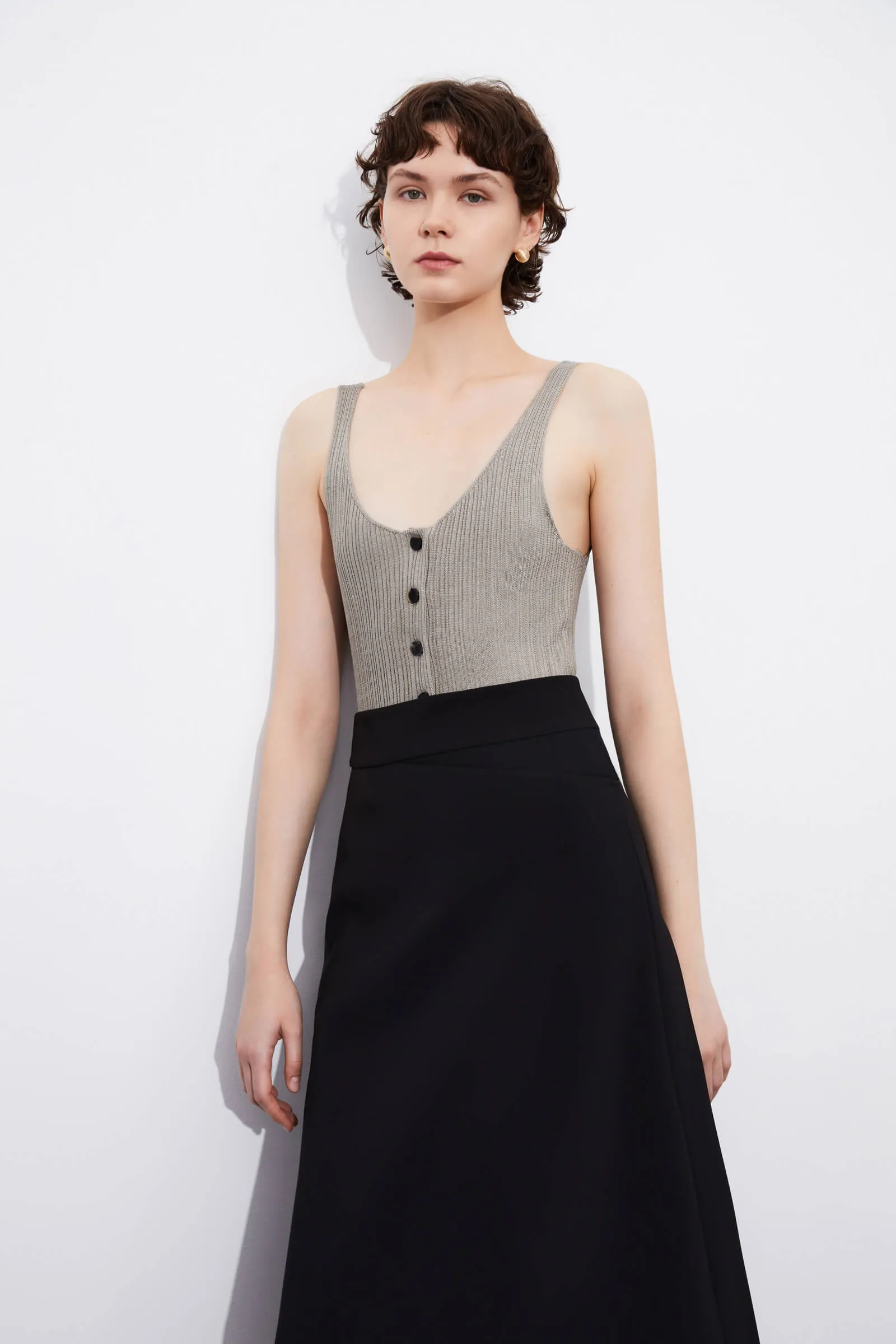 LILY Solid Color Knitted Camisole