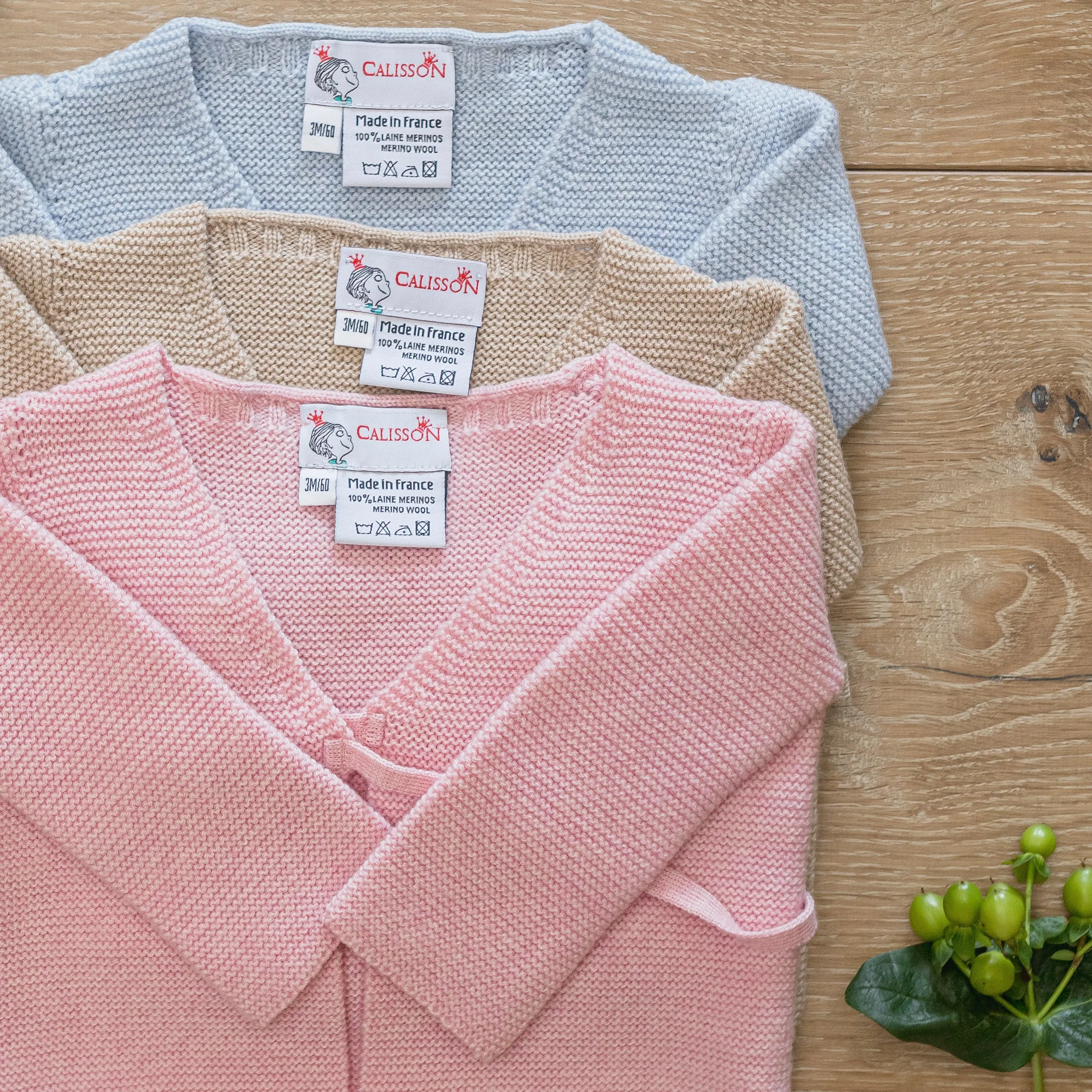 Little Royals Baby Tie-Front Sweater - Beige