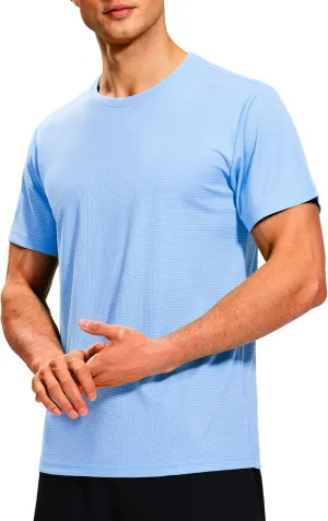 MIER Mens Dry Fit Workout T-Shirts Athletic Running Tshirt Short Sleeve Lightweight Airy Gym Sport Tee Shirt, Crew Neck