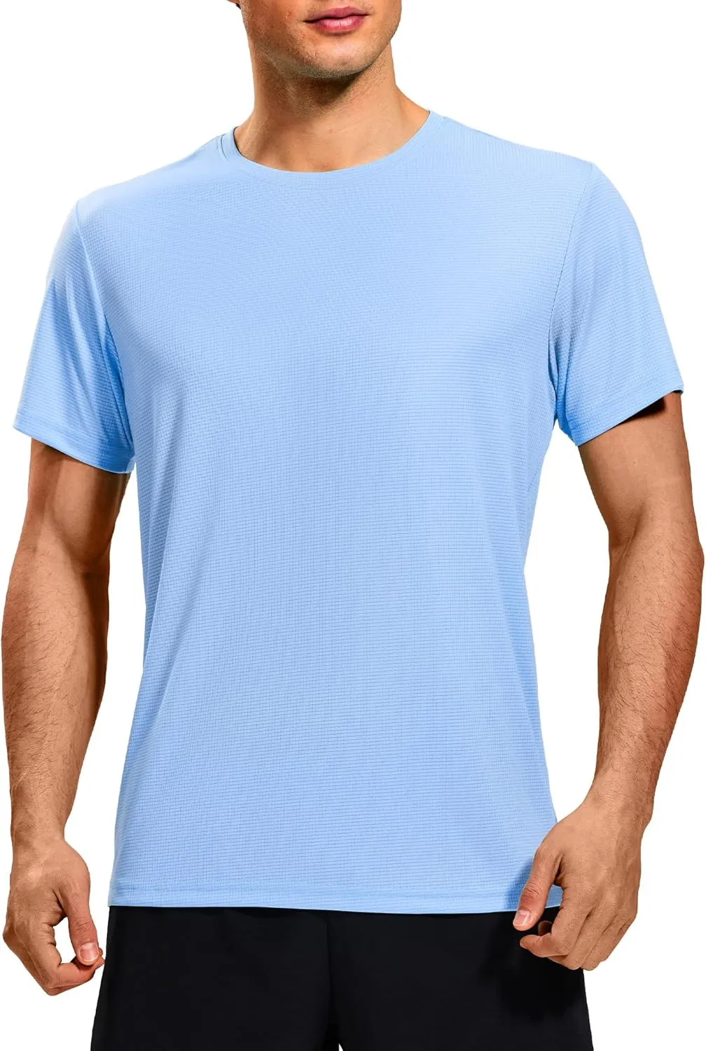 MIER Mens Dry Fit Workout T-Shirts Athletic Running Tshirt Short Sleeve Lightweight Airy Gym Sport Tee Shirt, Crew Neck