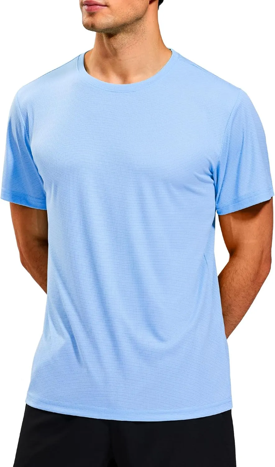 MIER Mens Dry Fit Workout T-Shirts Athletic Running Tshirt Short Sleeve Lightweight Airy Gym Sport Tee Shirt, Crew Neck