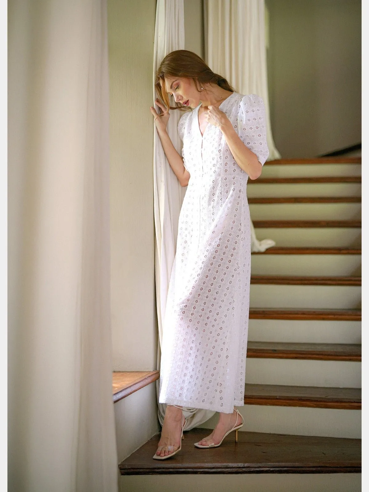 OLYMPIA Embroidered Cotton Dress