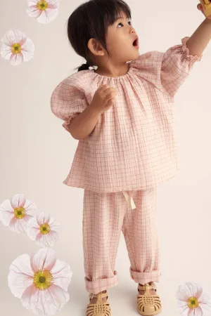 ORGANIC PLAID GAUZE BABY TOP - MAR