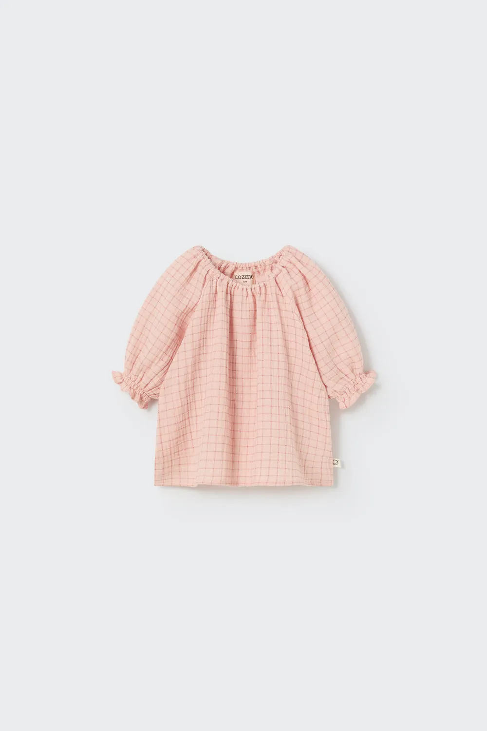 ORGANIC PLAID GAUZE BABY TOP - MAR