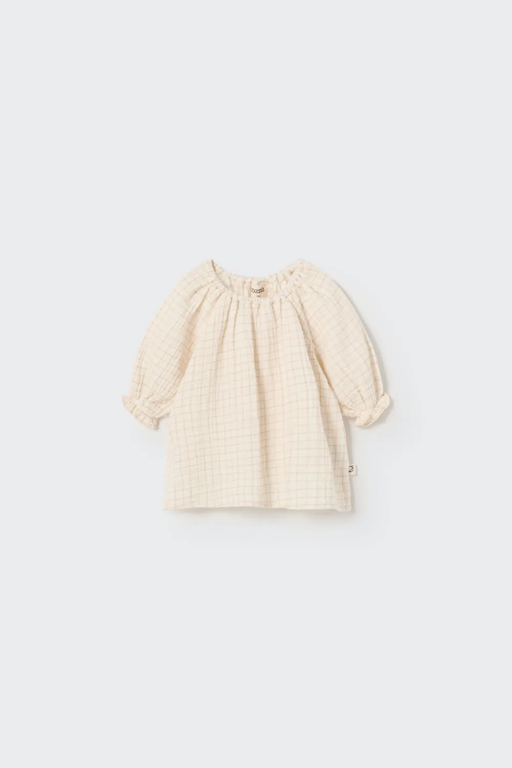 ORGANIC PLAID GAUZE BABY TOP - MAR