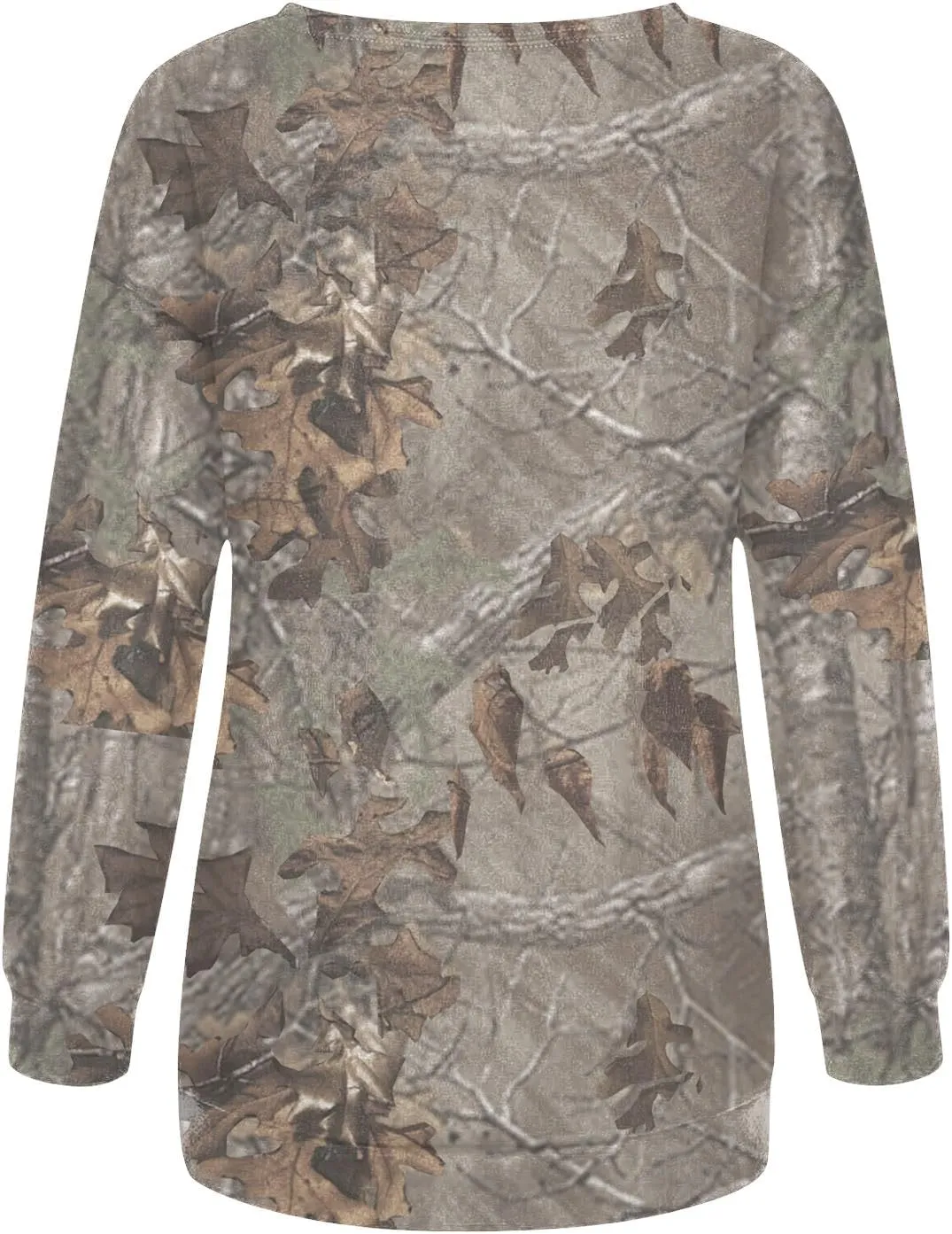 Oversized Camo Sweatshirt For Women Graphic Crewneck Pullover Leaf Print Fall Clothes 2024 Long Sleeve Tops