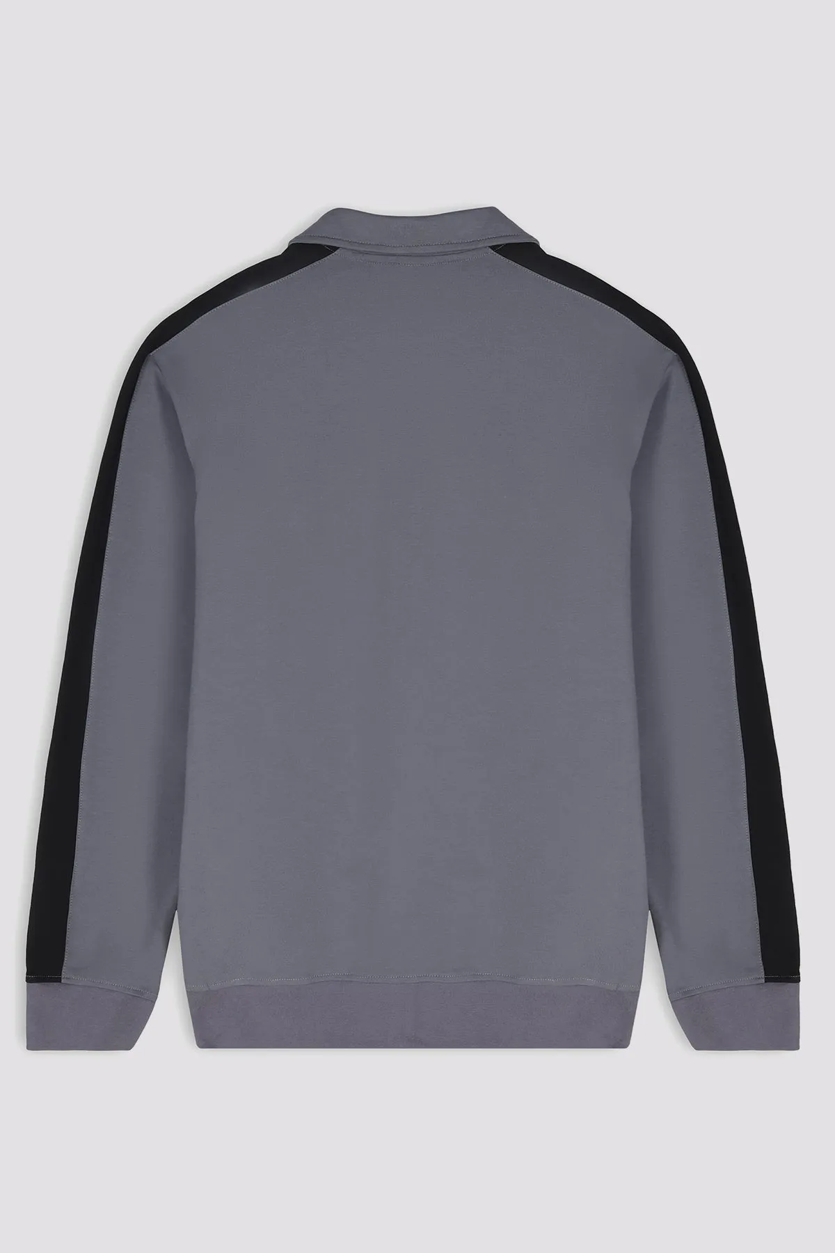 Pewter Grey Panelled Zipper Jacket - W23 - MJ0011R