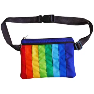 Rainbow Fanny Pack, LGBT Pride Accessory, Waterproof Waist Bag, Summer Hip Pouch (Plus Size read Description)