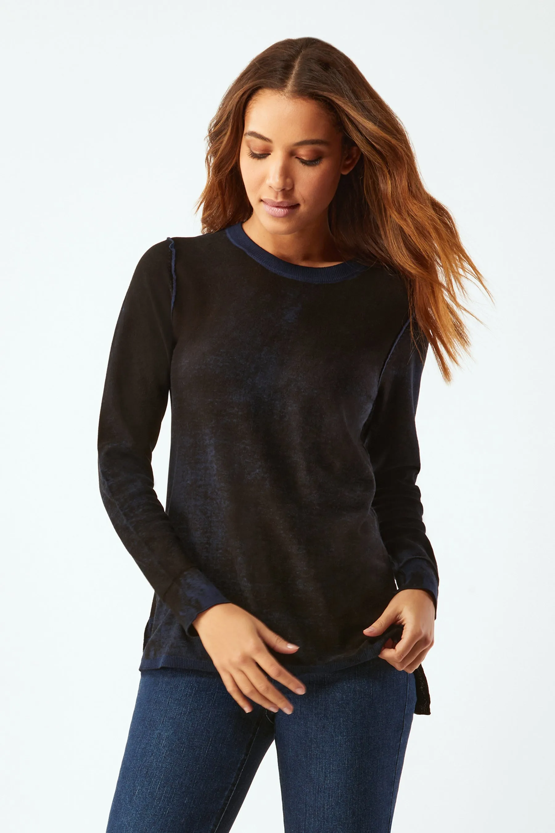 Reverse Print Relaxed Crew