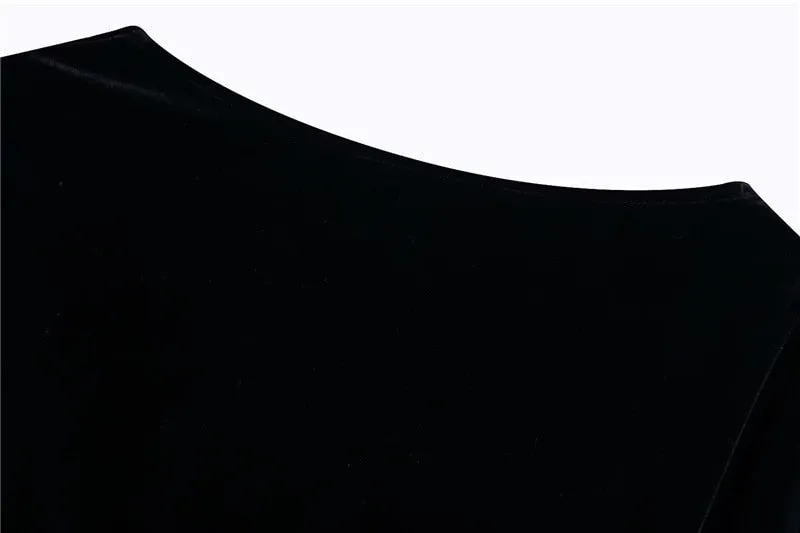 RUFFLED CROPPED VELVET BLOUSE