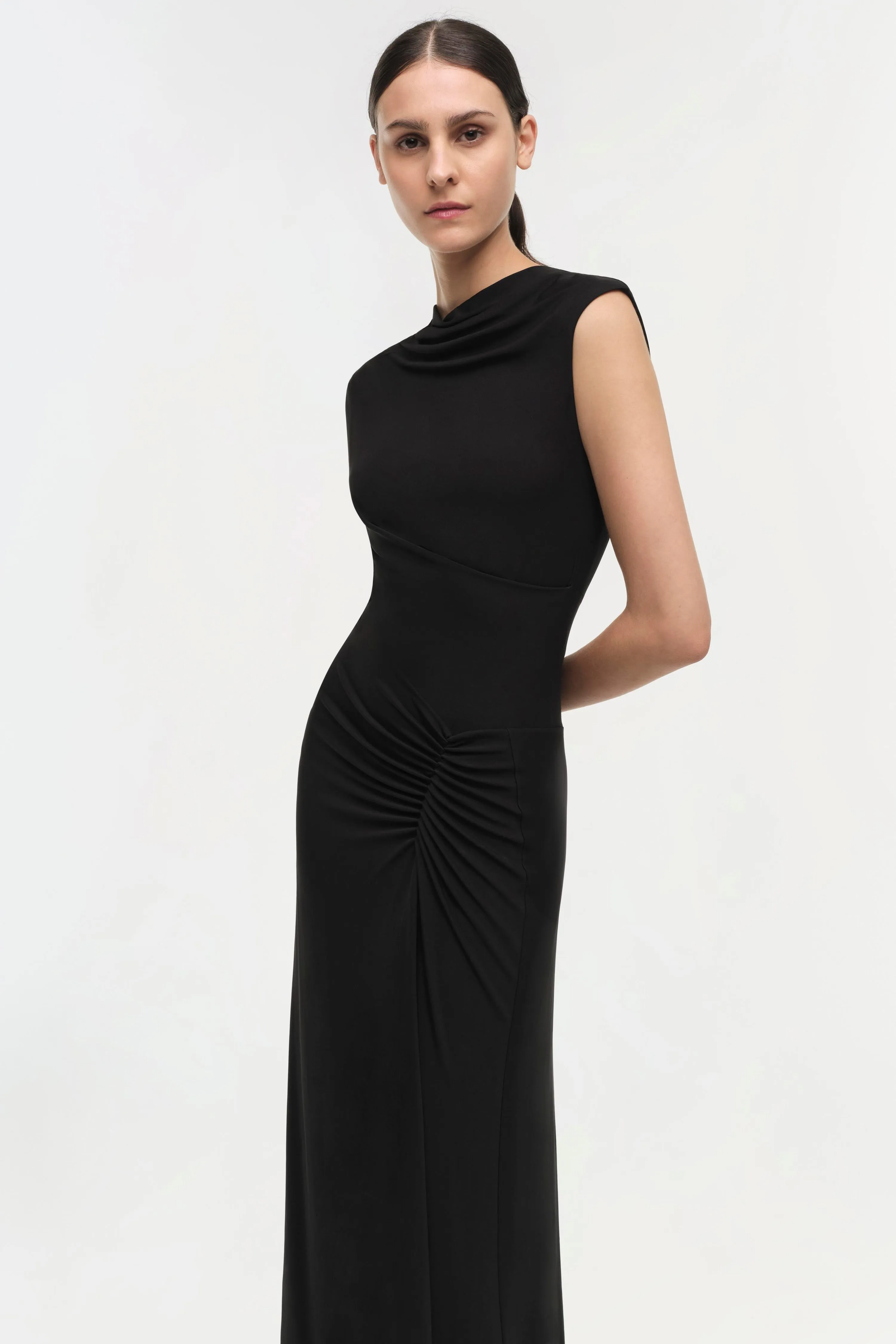 SIMKHAI - Acacia Midi Dress in Black