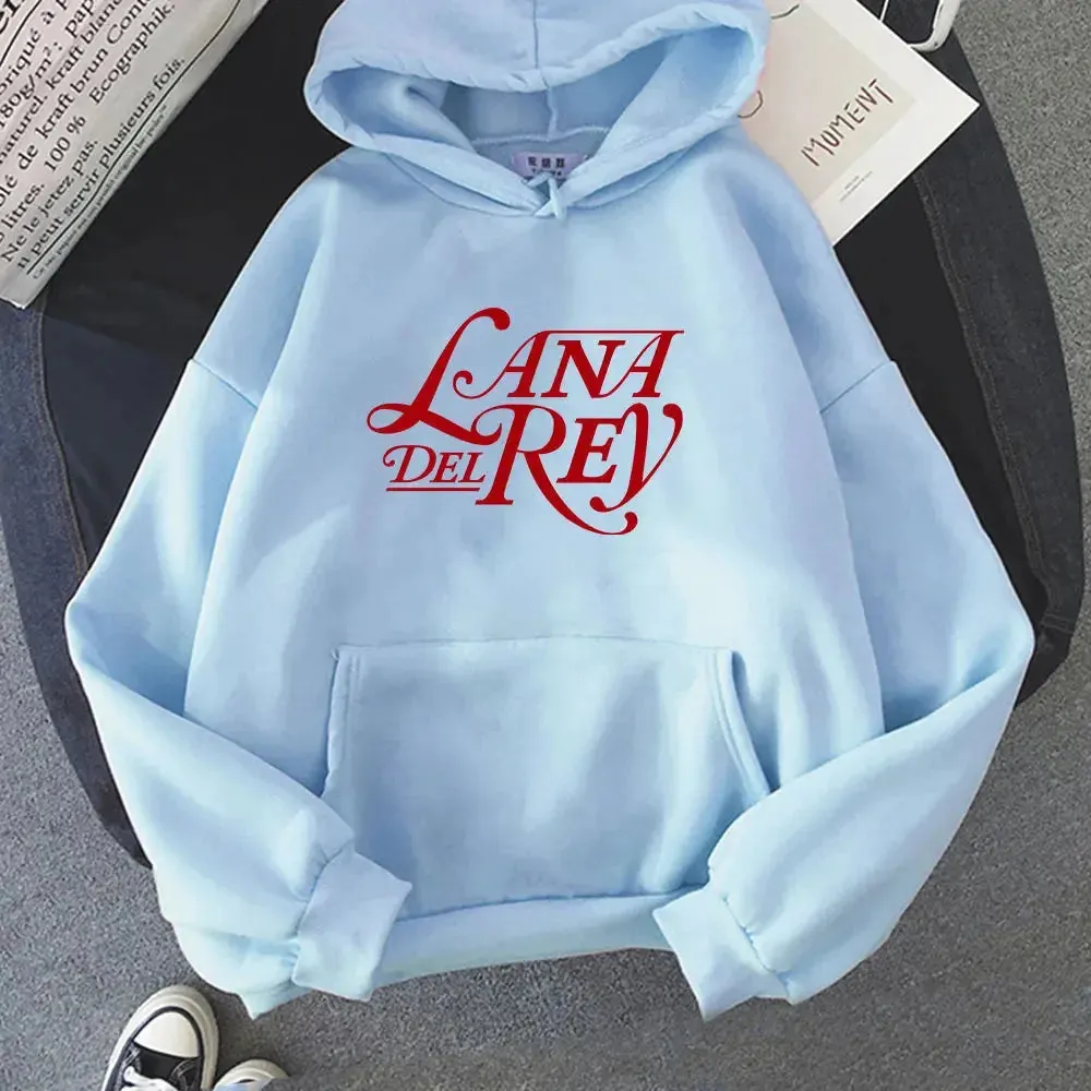 Singer Lana Del Rey Printing Hoodies Casual Men Winter Hooded Sweatshirts Sudaderas Long Sleeve Comfortable Male Pullovers Tops
