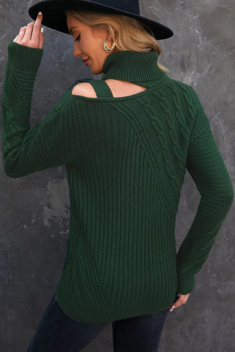 Strapped Turtleneck Sweater