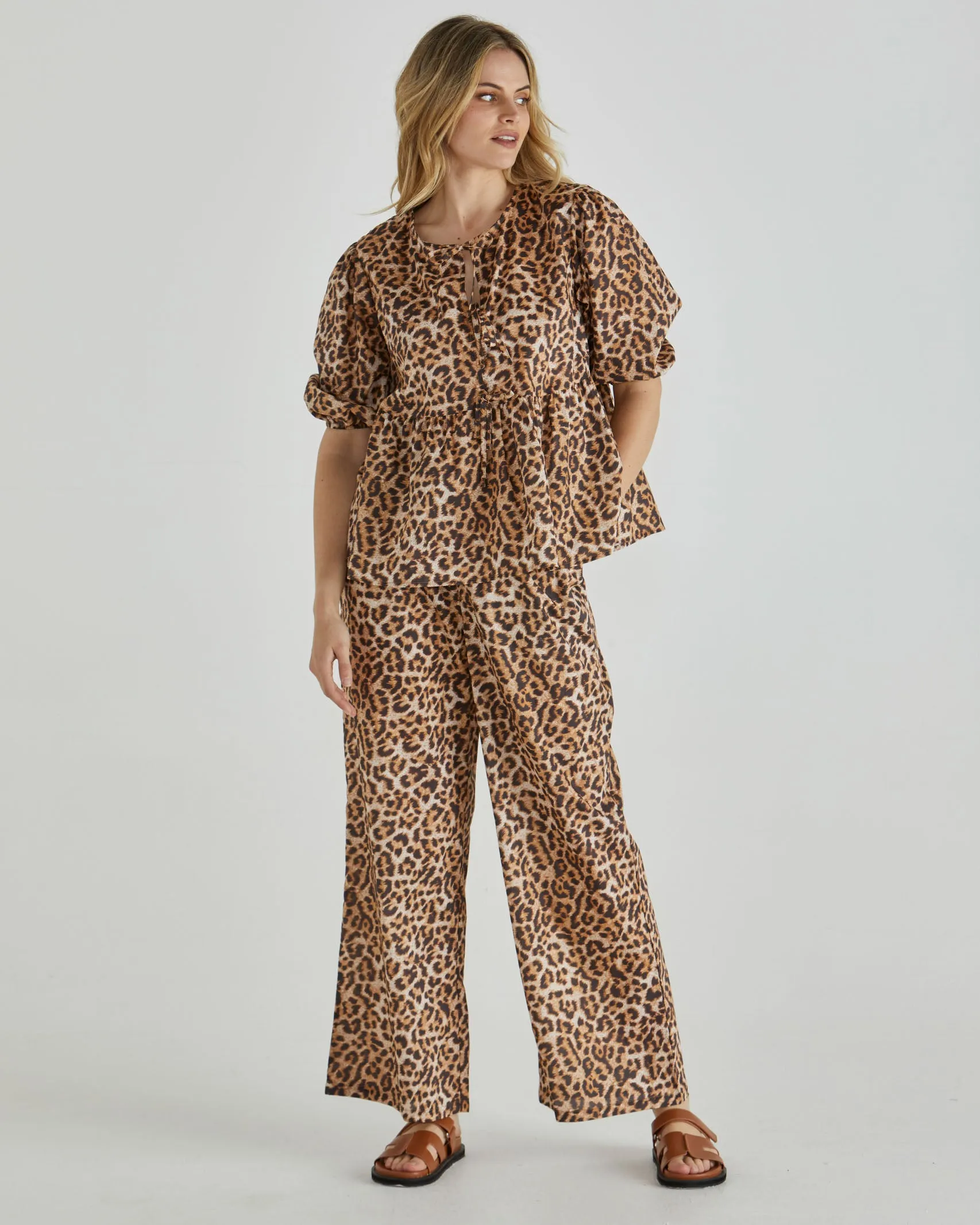 Sylvie Peplum Top - Animal Print