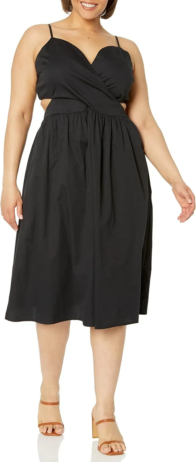 The Drop Women's Makenna Strappy Cross-Front Smocked-Back Midi Dress